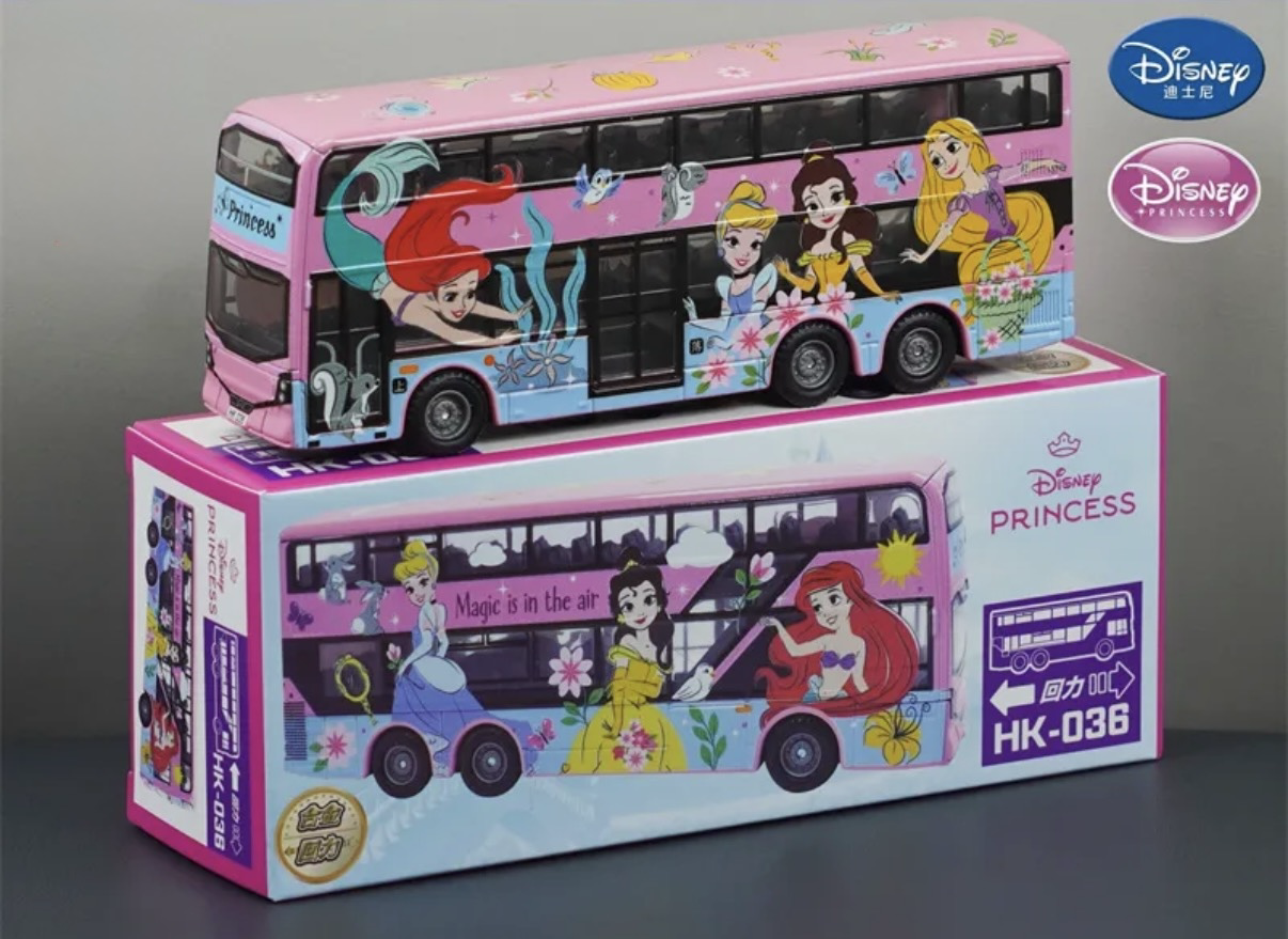 香港合金車/迴力車 - 迪士尼公主 雙層巴士 (大Size版)