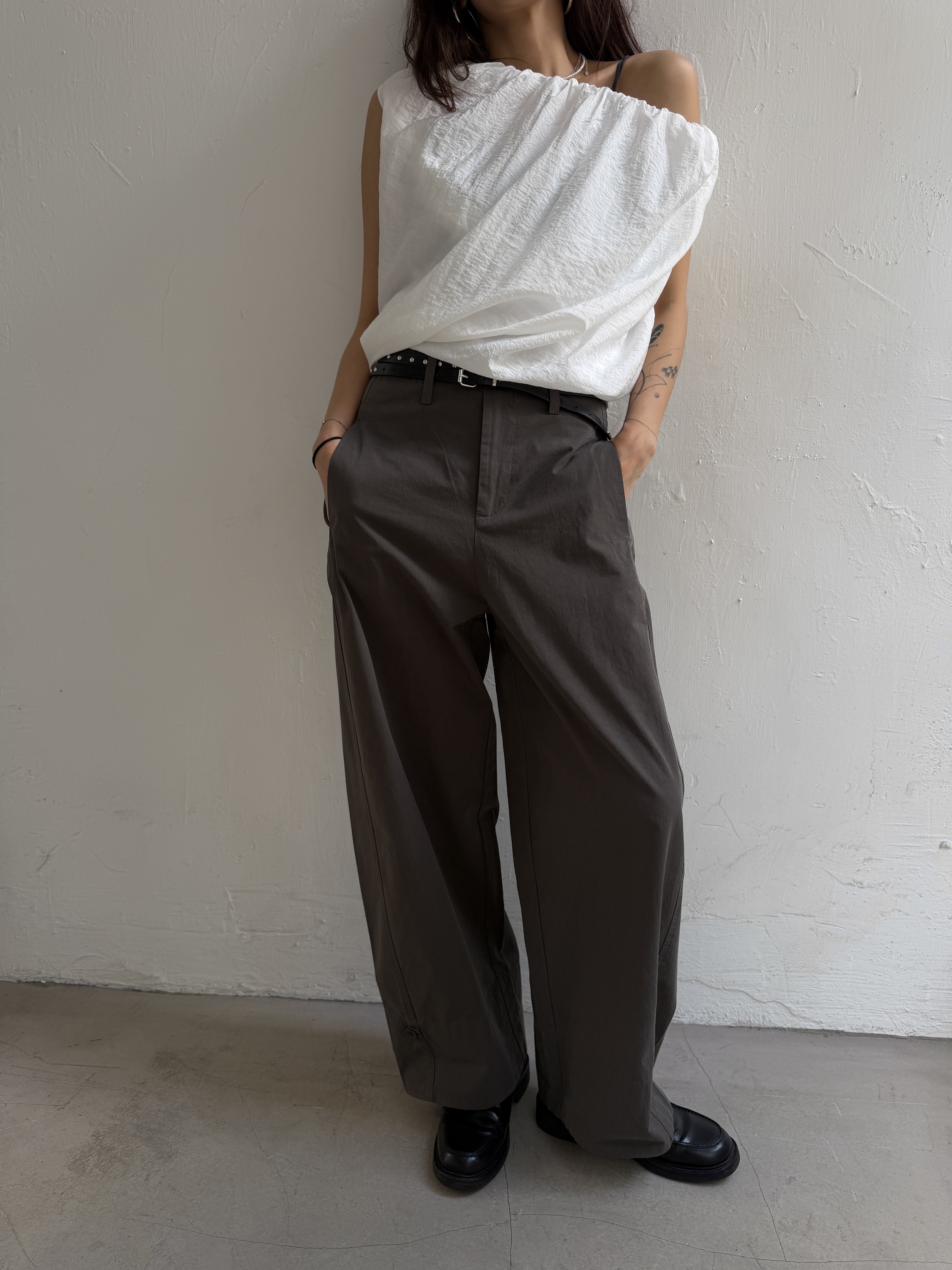 2 ways button hem trousers