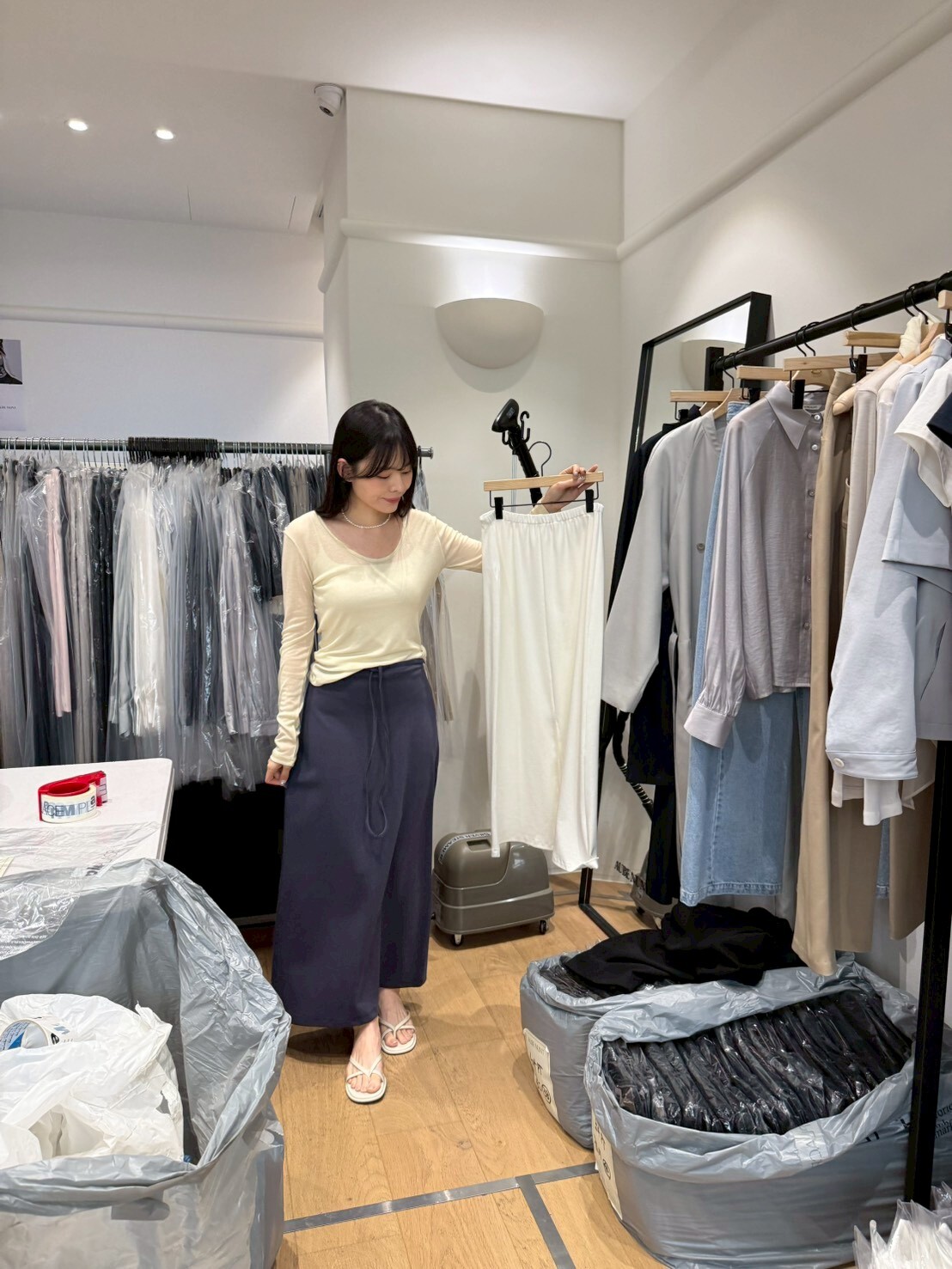 AU6061 柔滑棉質綁繩長裙