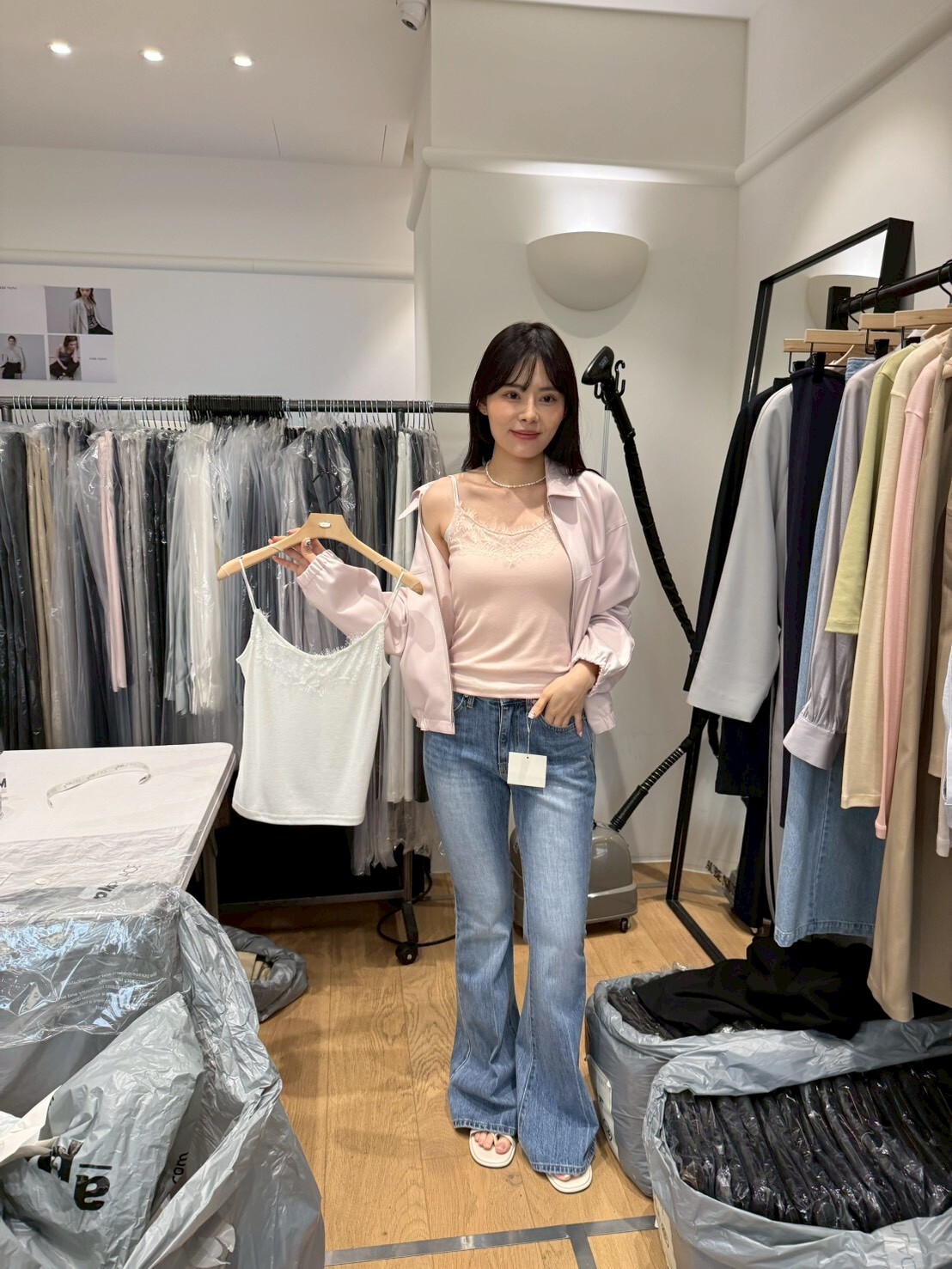 AU6042 拼蕾絲棉質背心