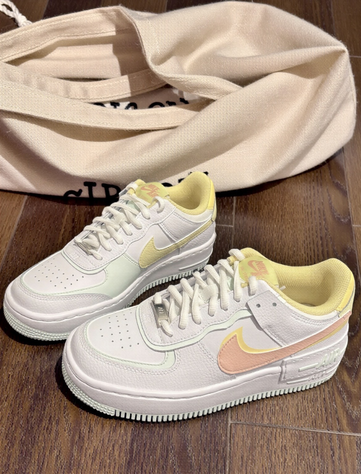 【逢甲 FUZZY】W Air Force 1 "Shadow" 解構 雙勾 奶黃 IV3221-181
