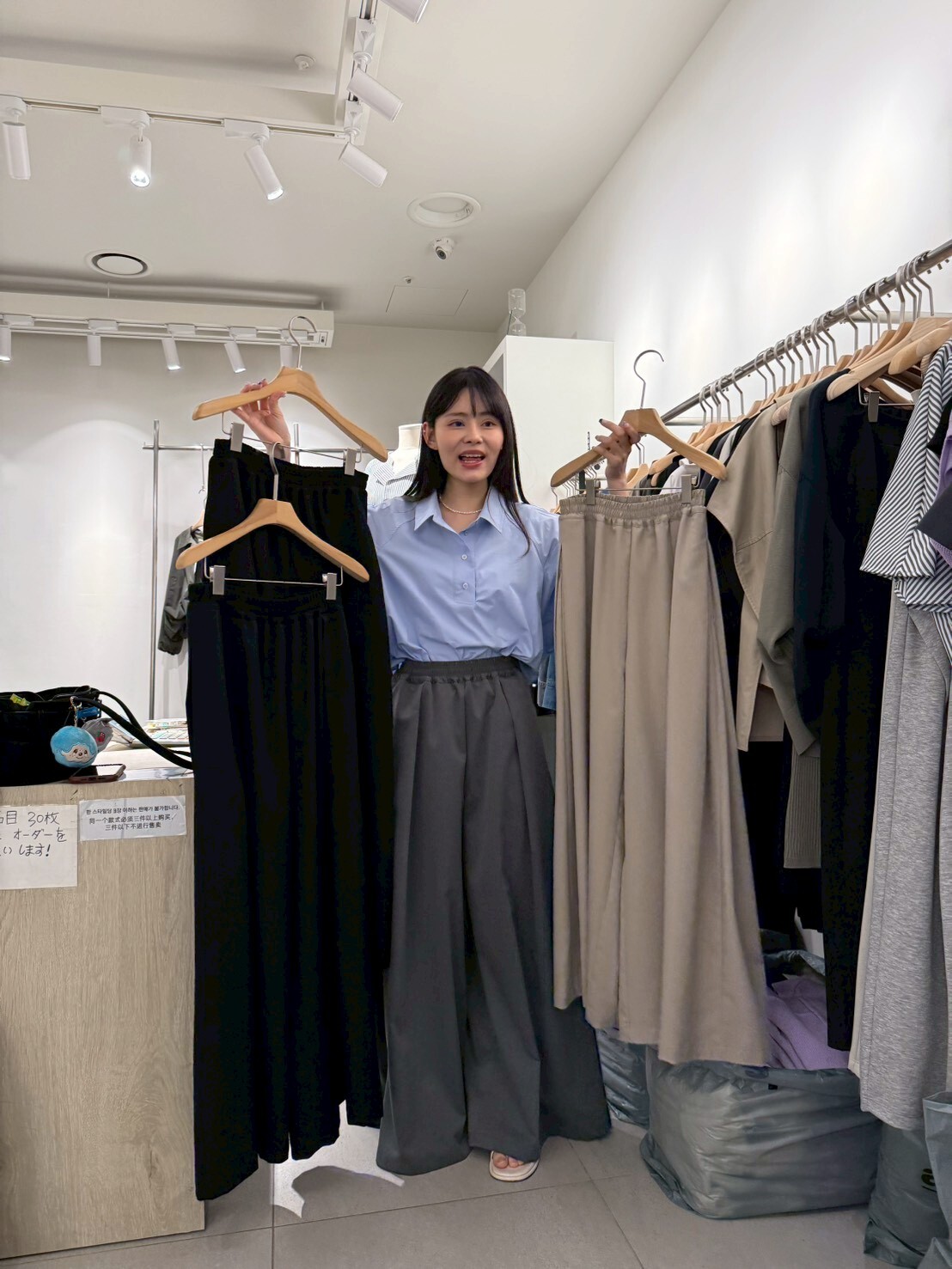 LA6025 全橡筋百褶休閑褲