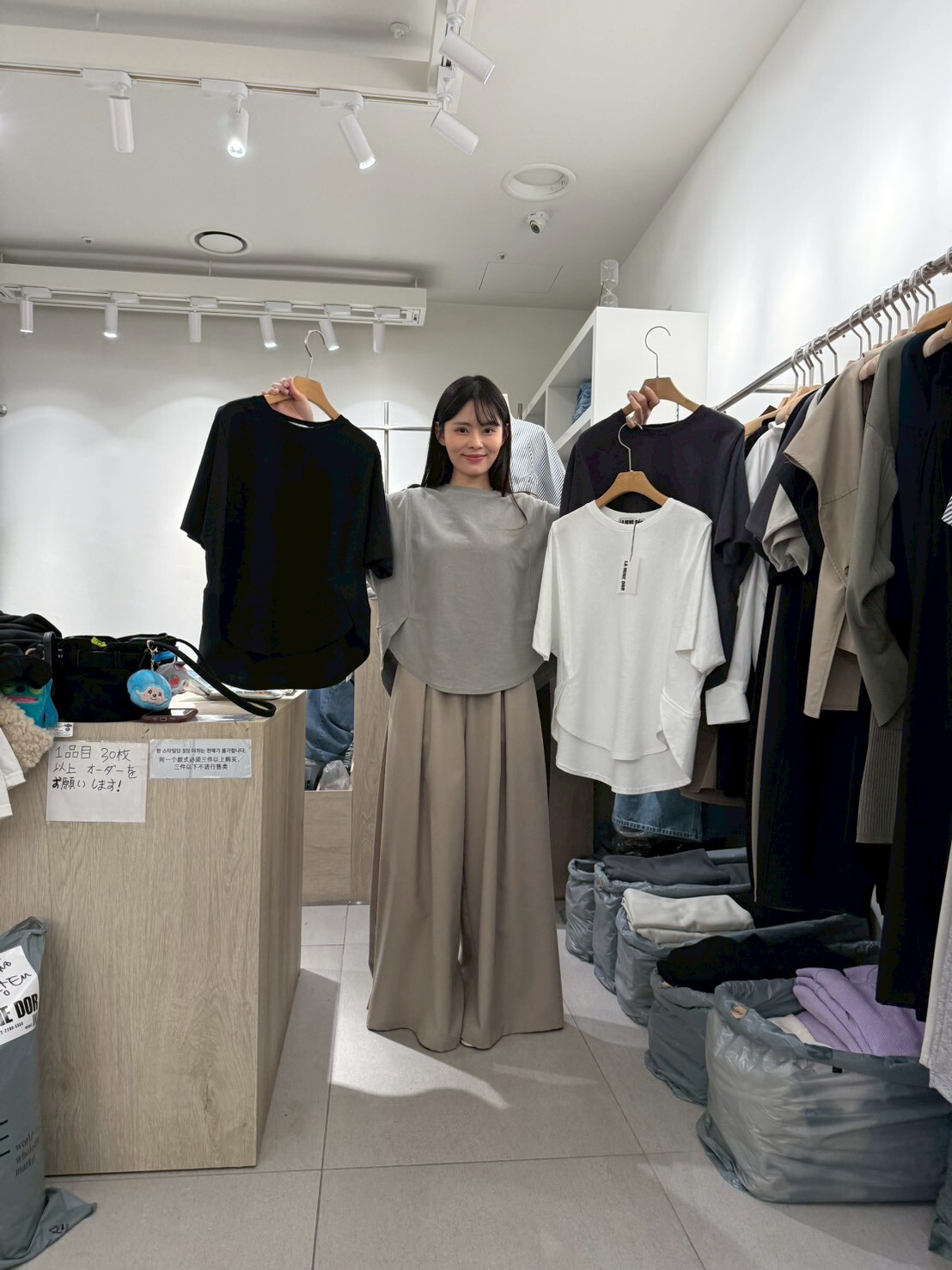 LA6014 兩側拼接設計棉Tee