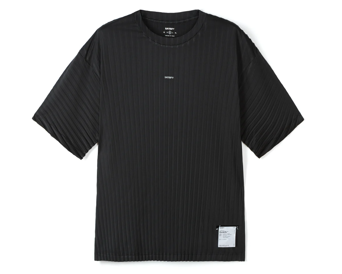 SATISFY｜AuraLite™ Pleated T‑Shirt "Black"