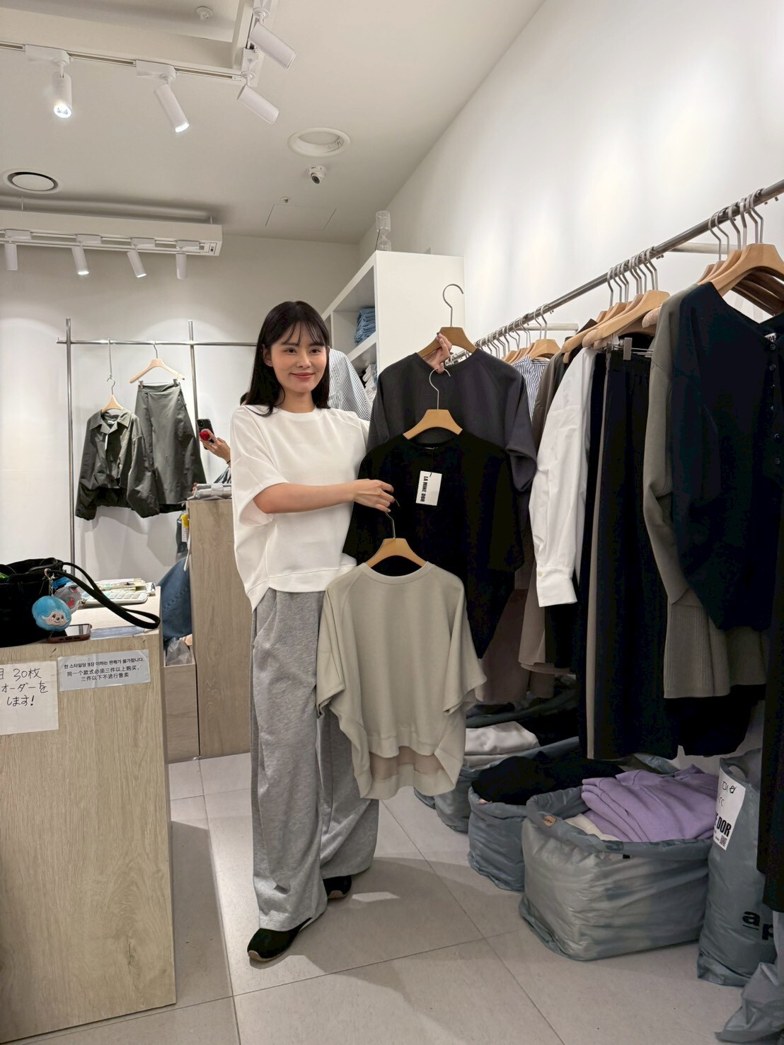 LA6010 壓褶收腰百搭棉Tee