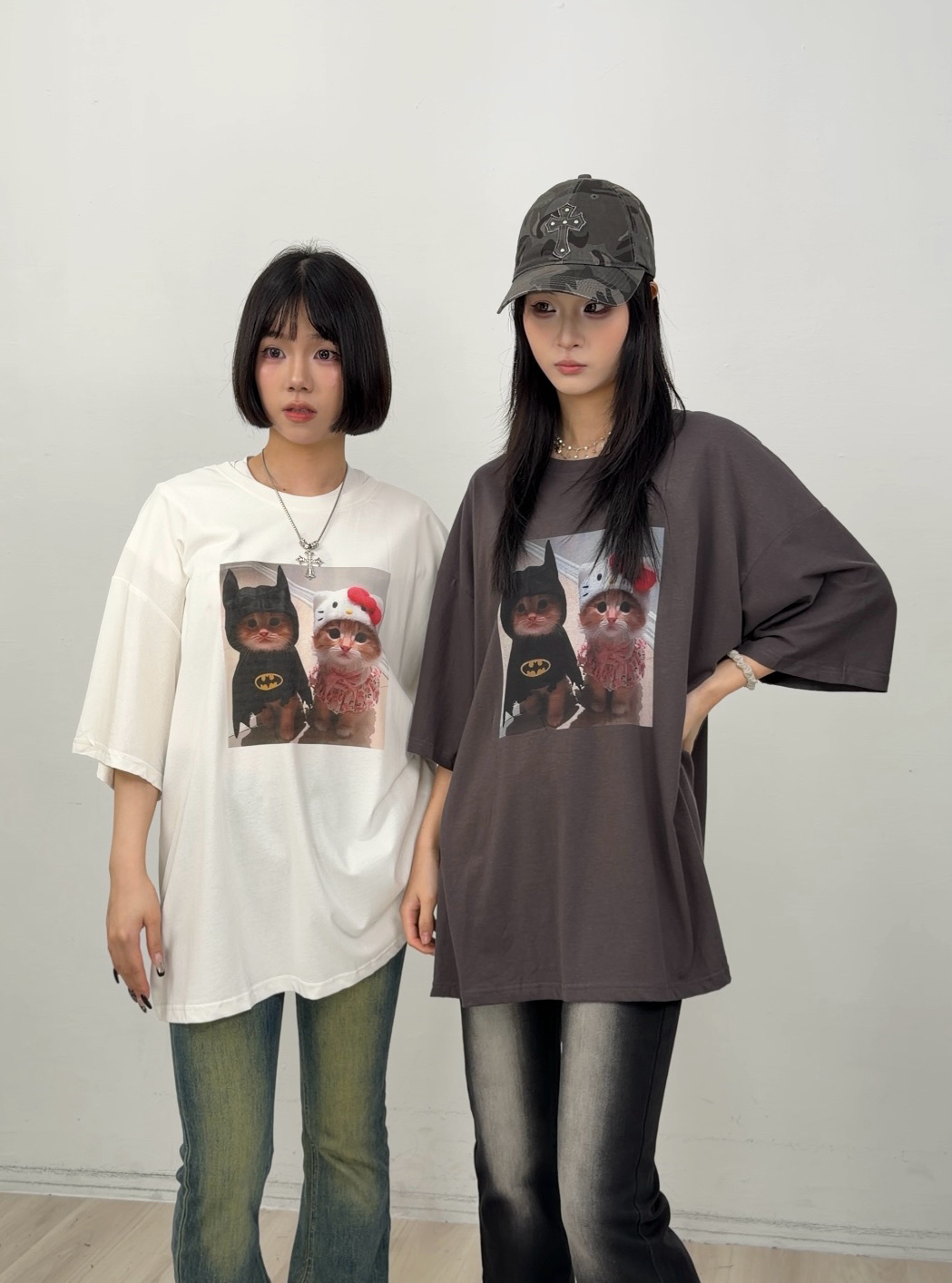 B23蝙蝠凱蒂貓印花短袖上衣