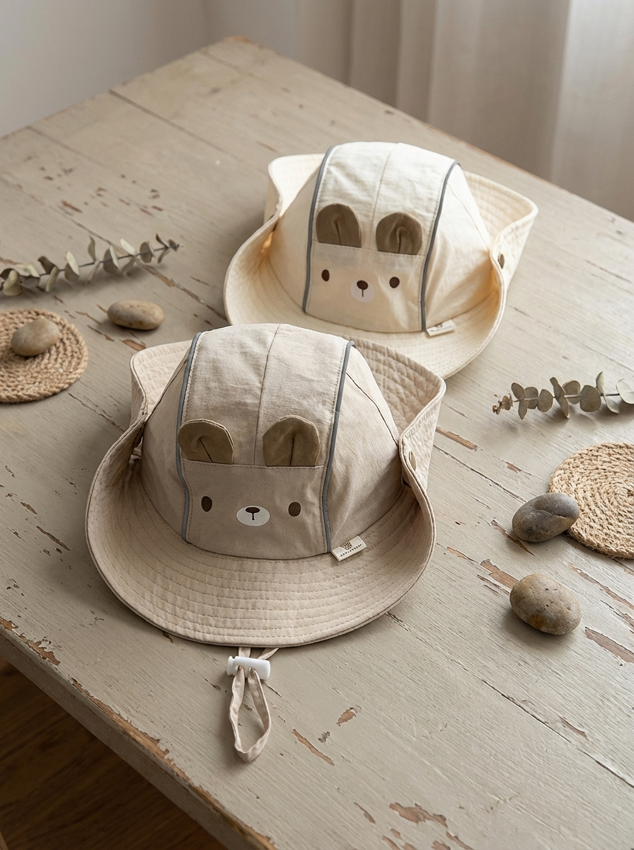 奶油小熊 可釦式遮陽帽