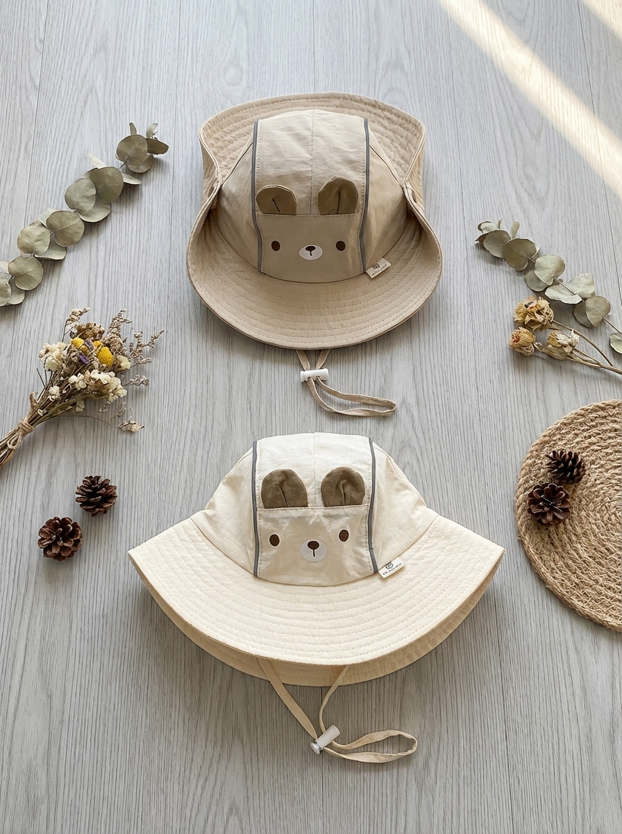 奶油小熊 可釦式遮陽帽