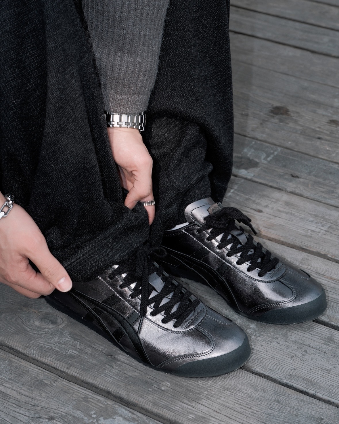 <日本質感新色>Onitsuka Tiger Mexico 66 鬼塚虎 霧面 皮革 德訓鞋 鐵灰