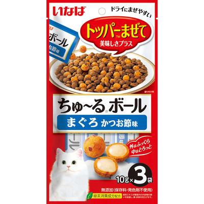[*任選11件$138*]INABA 超奴波 軟心粒 鮪魚和鰹魚片口味 (10gx3袋)