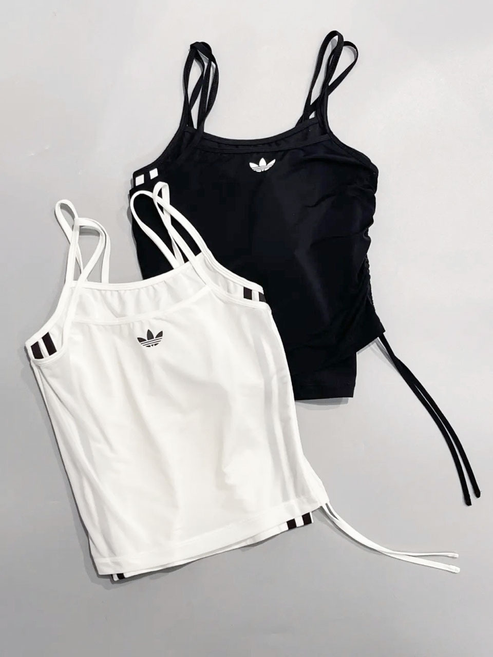 ADIDAS ADIDAS LAYERED TANK 疉穿設計 假兩件 細肩背心 小可愛 撞色 抽繩 黑色 KW4524 白色 KW4525 / 調貨