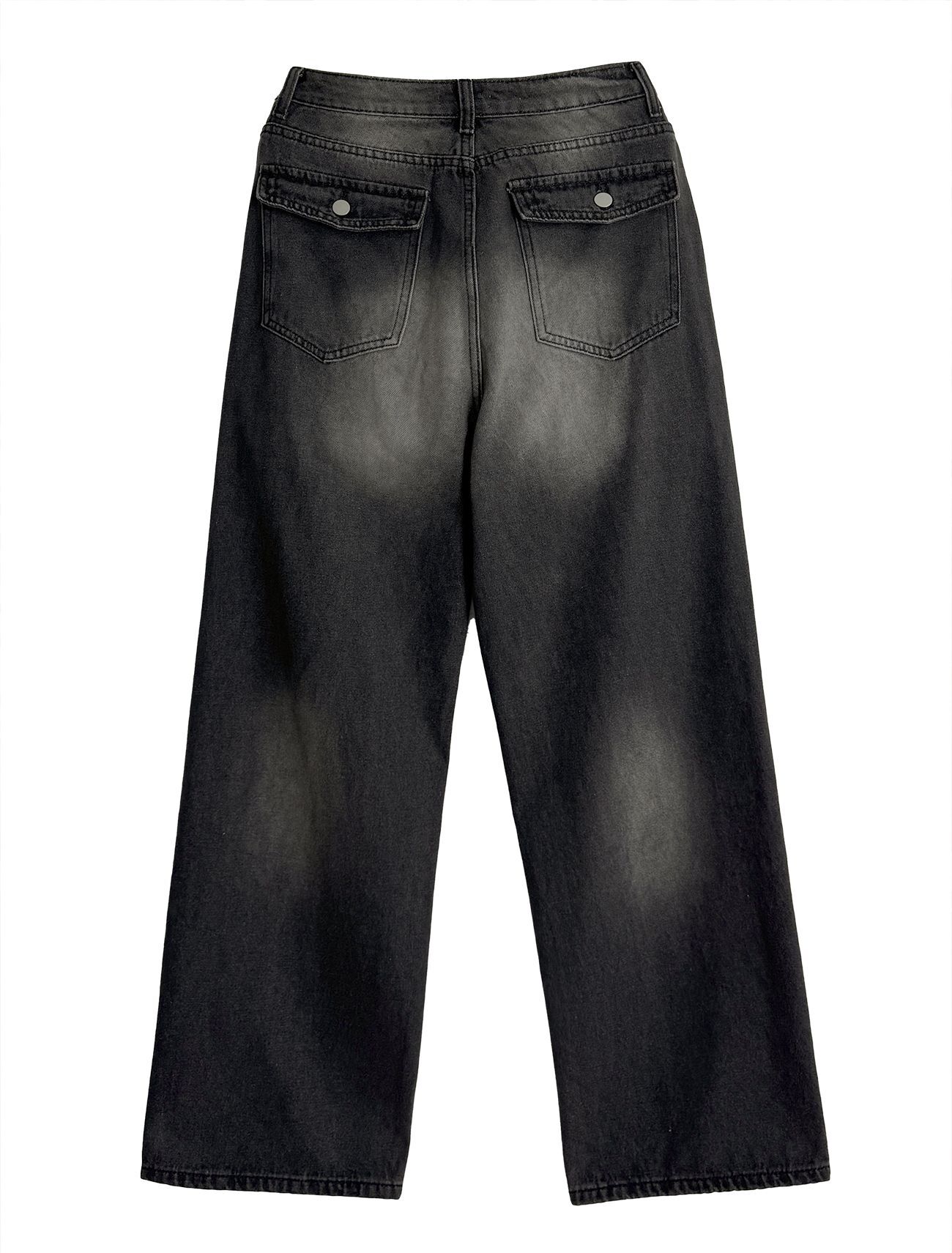 LOOXP 水洗基本款闊腿長褲 丹寧 9608-5