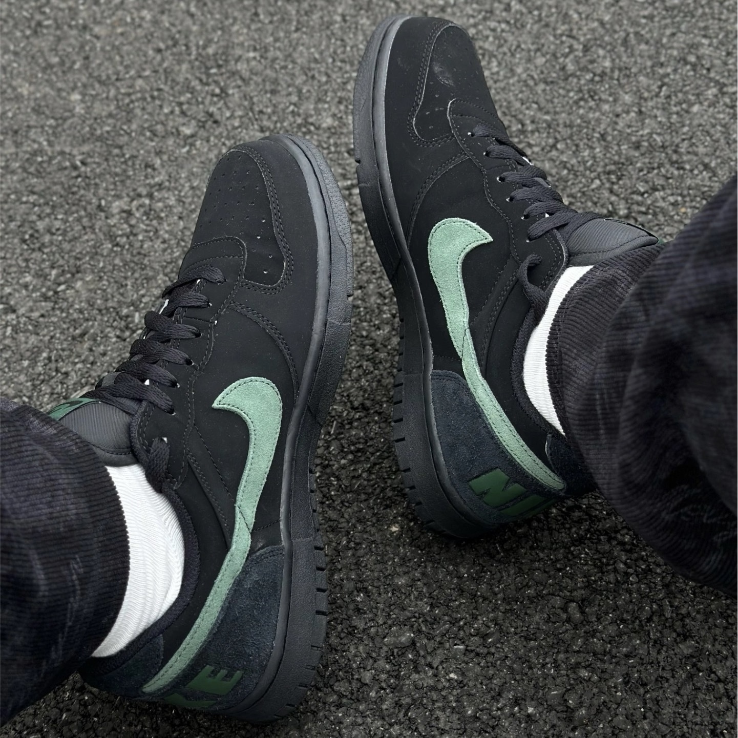 NIKE BIG LOW LUX 黑綠 墨綠 麂皮 休閒 滑板鞋 男鞋 854166-008