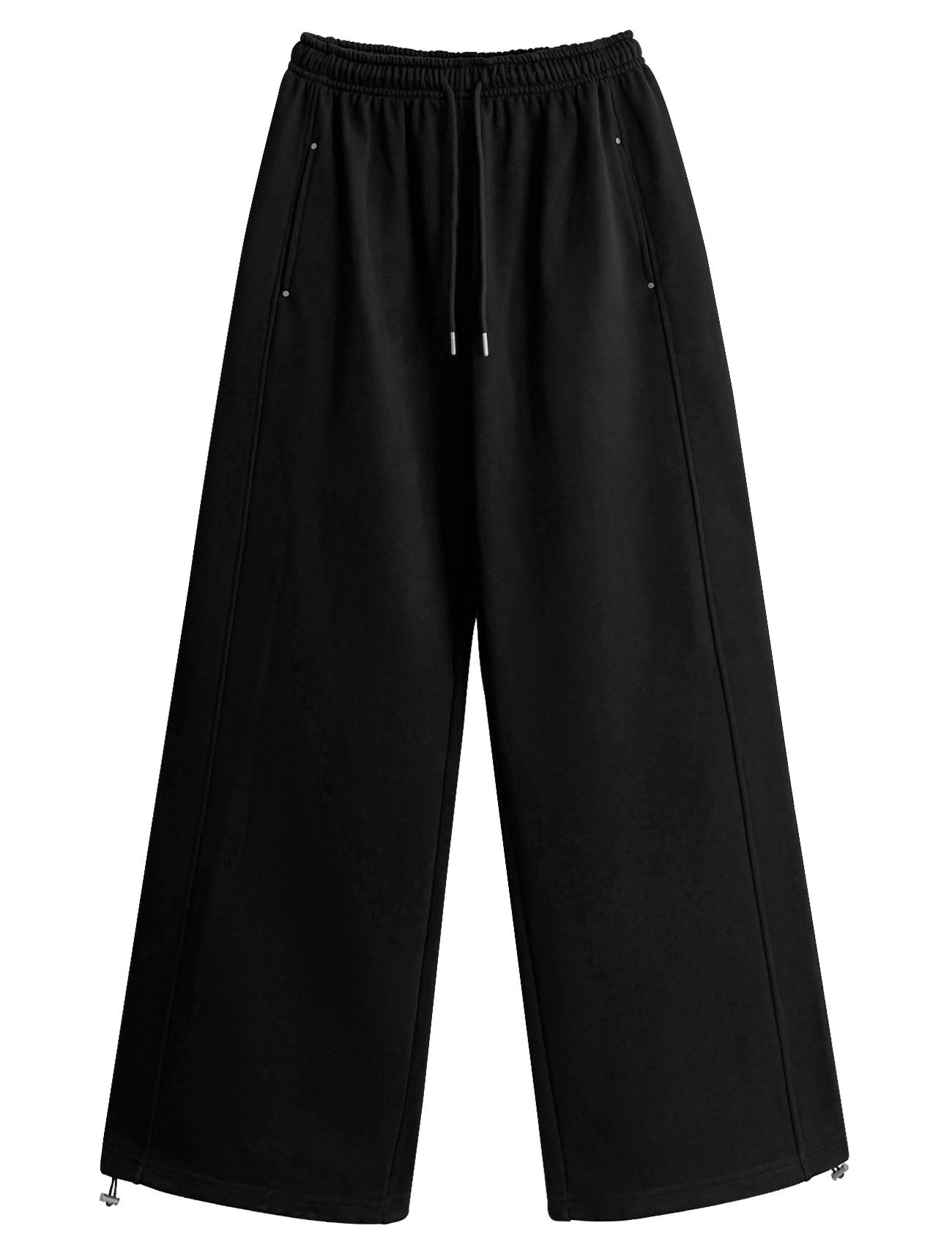 LOOXP 鉚釘拼接寬版運動褲 9831-4