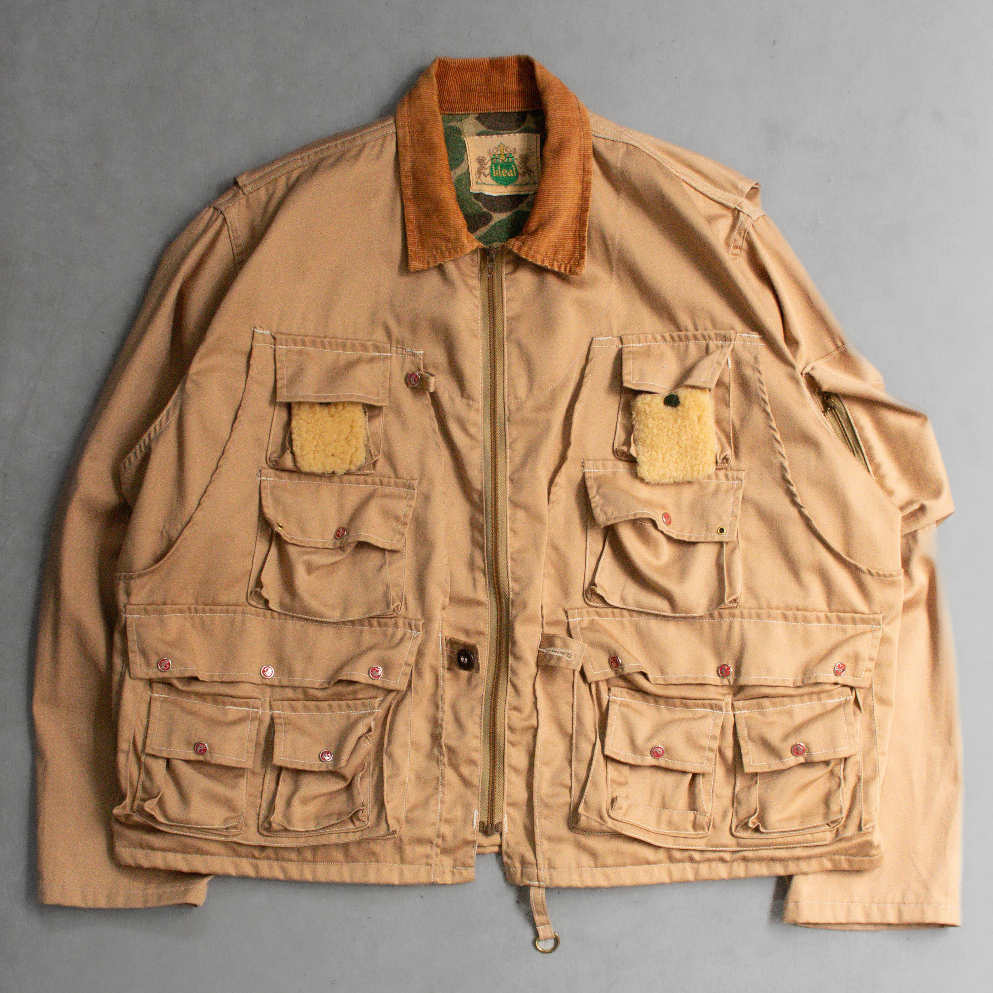 60S IDEAL FISHING JACKET 美國製 釣魚 燈芯絨 卡其 外套 夾克