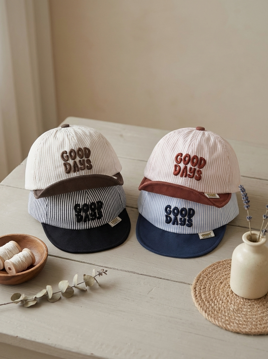 Good Days條紋 軟簷鴨舌帽