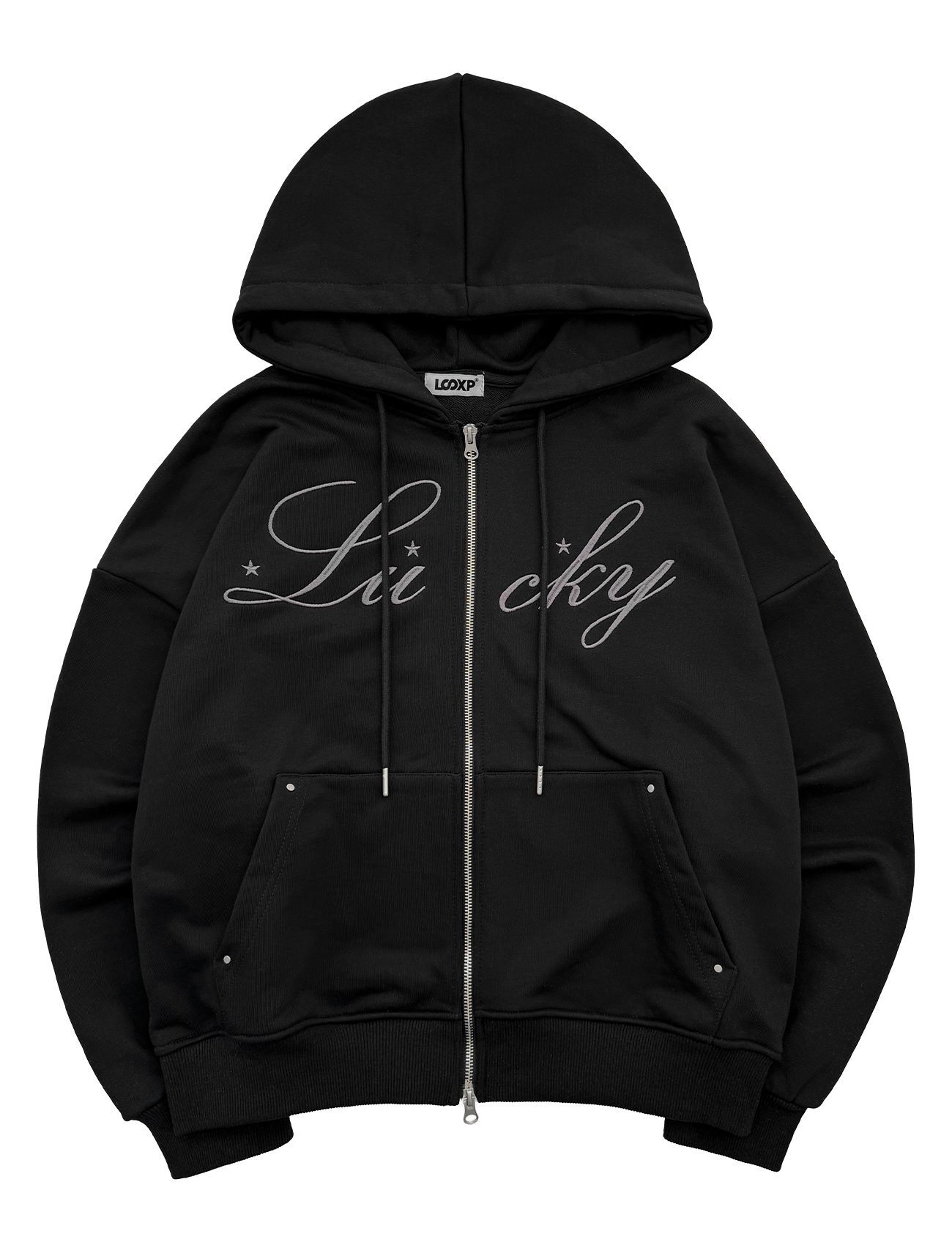 LOOXP Lucky 字母寬鬆連帽外套 9830-4