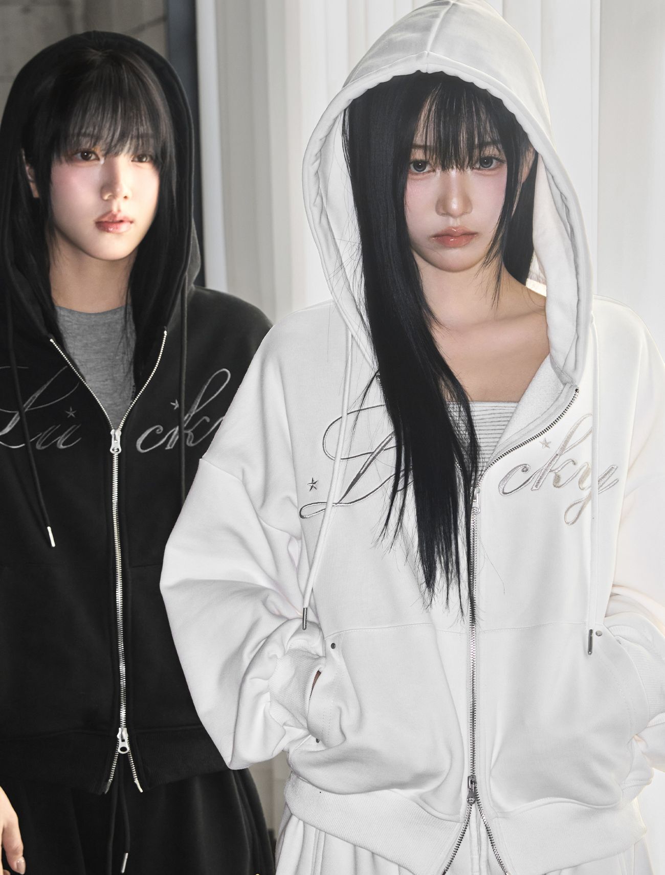 LOOXP 幸運字母寬鬆連帽外套 9830-1