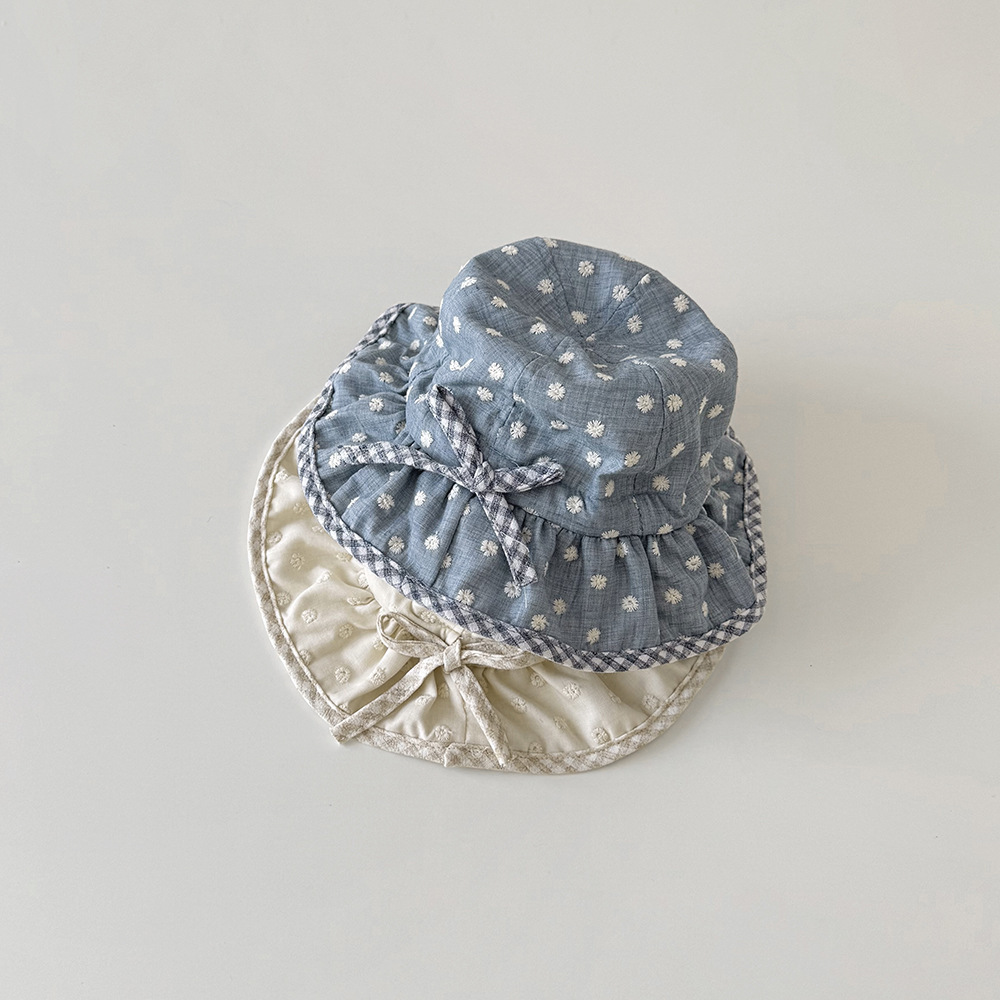 點點格子滾邊 漁夫帽