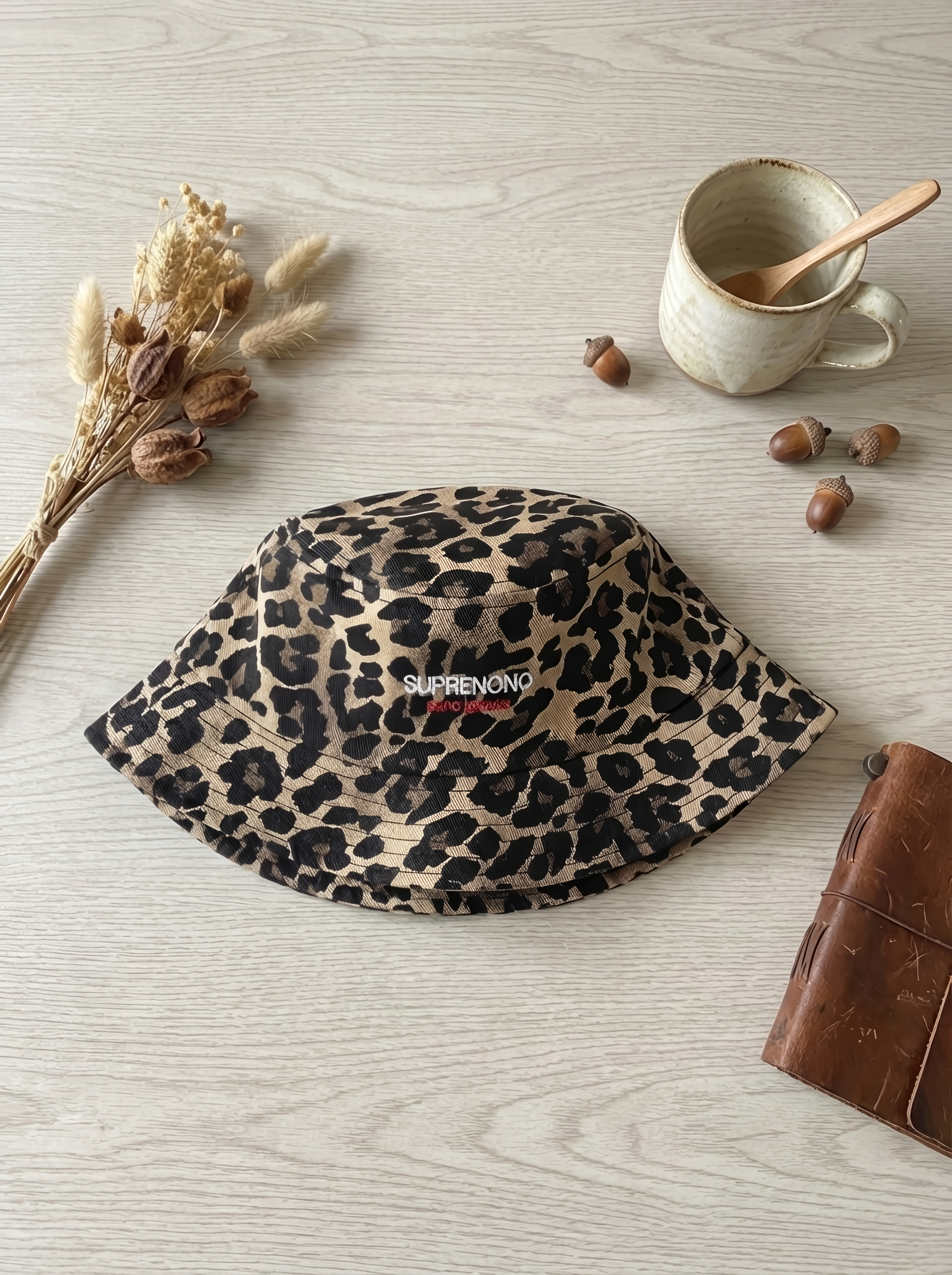 咖色豹紋 漁夫帽