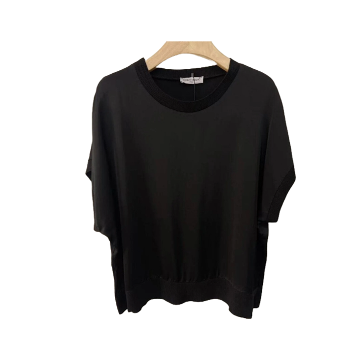1SO0403-173 [SUNNY STUDIO] Short Sleeve Top Black #80611 / 86001 (EU)