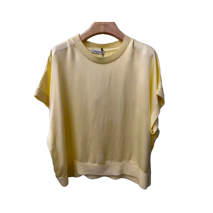 1SO0403-170 [SUNNY STUDIO] Short Sleeve Top Jaune #80611 / 86001 (EU)