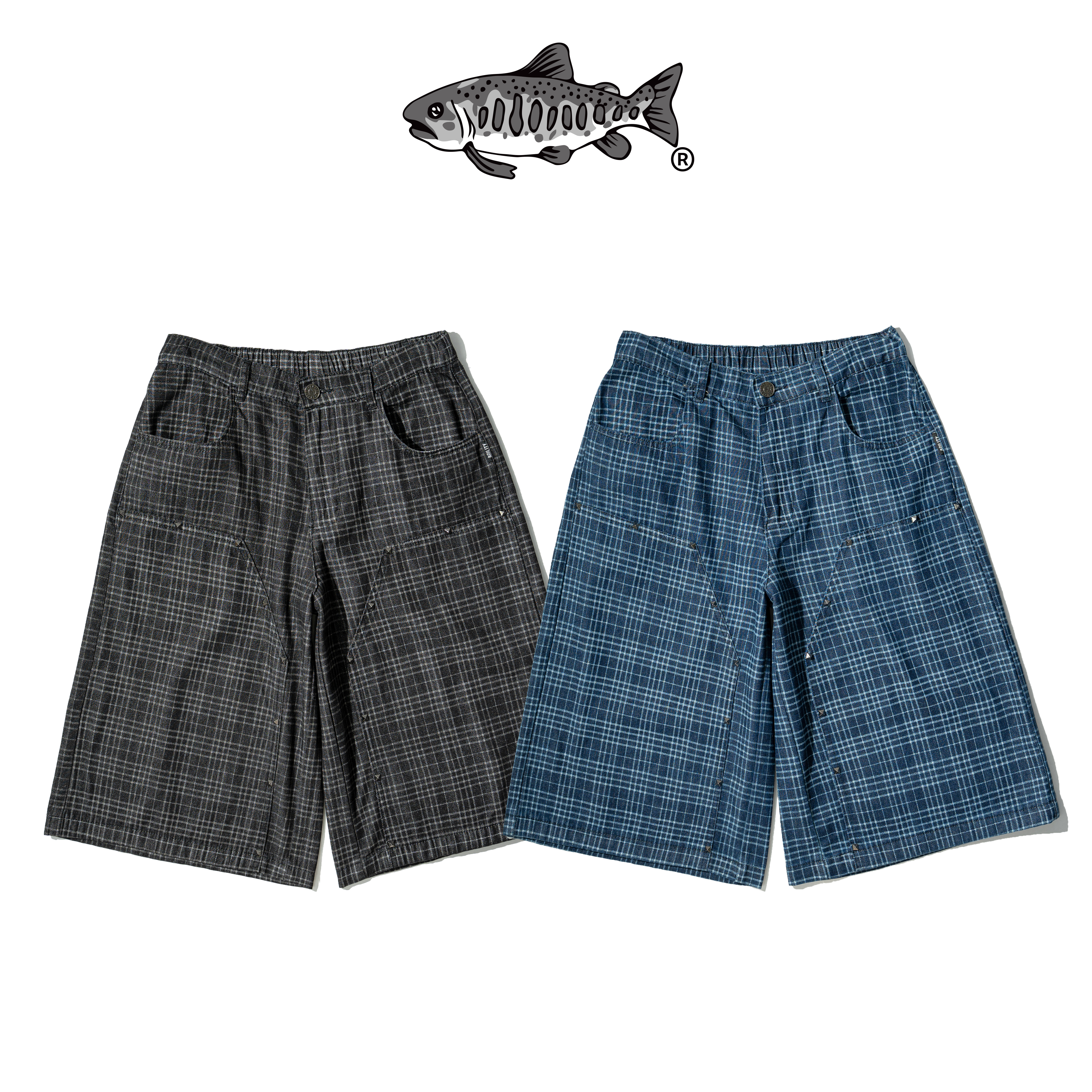 AGILITY Rivet logging Cropped Pants 鉚釘 格紋七分褲 [JP70]