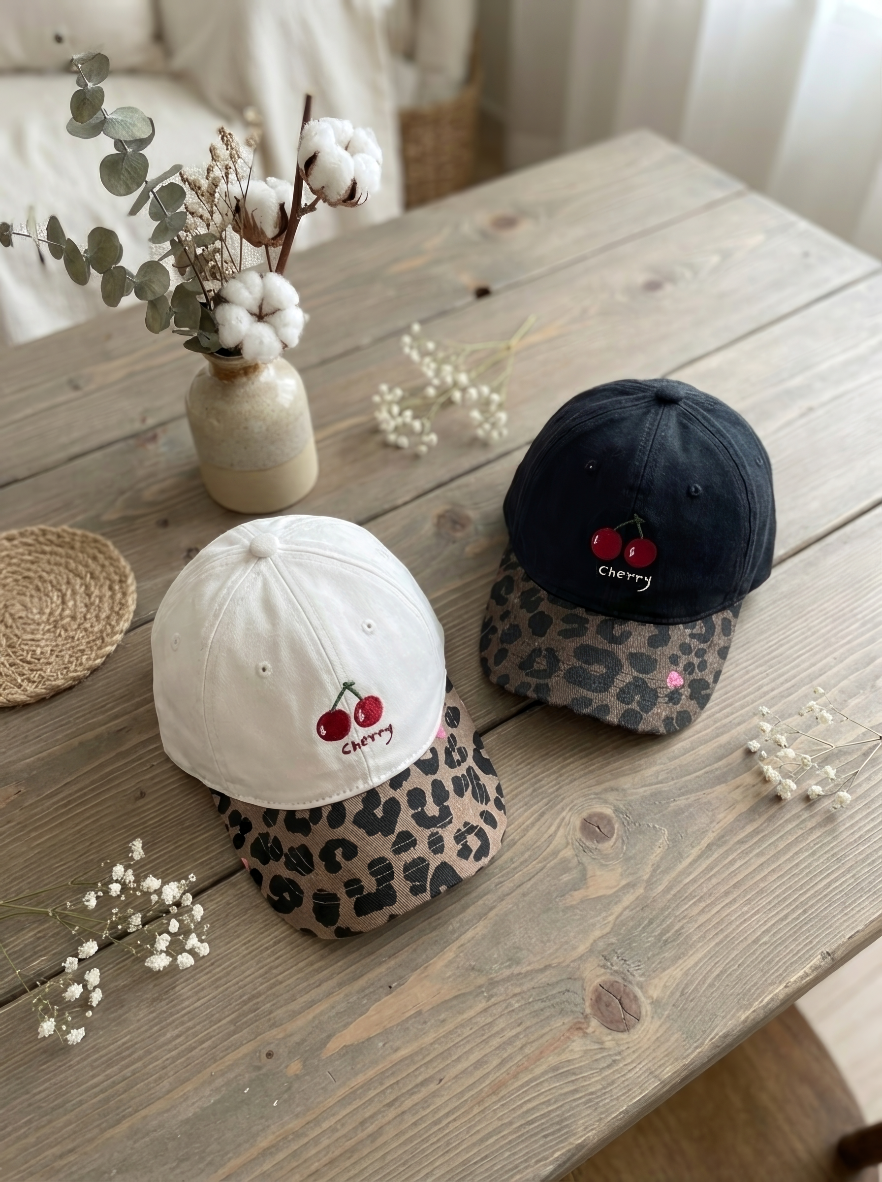 櫻桃豹紋 鴨舌帽