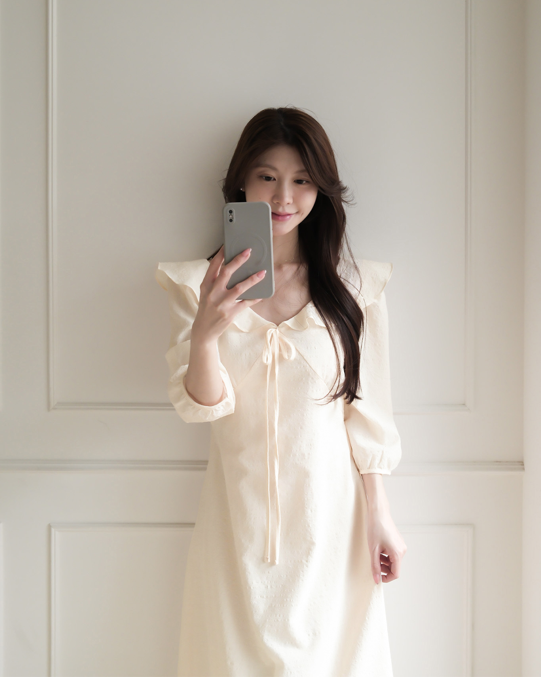 Amara荷葉邊收腰綁帶洋裝 ( 2 colors )