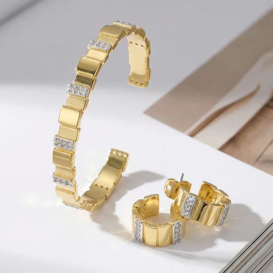 1BU0407-051 [BANGLEUP] Mini-Hoop Earrings Inès Multi Light Gold #BUP23-INZ-OCRS00 (EU)