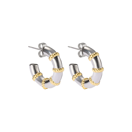 1BU0407-053 [BANGLEUP] Eole Creole Earrings Two-tone #BUP23-EOL-OCR02 (EU)