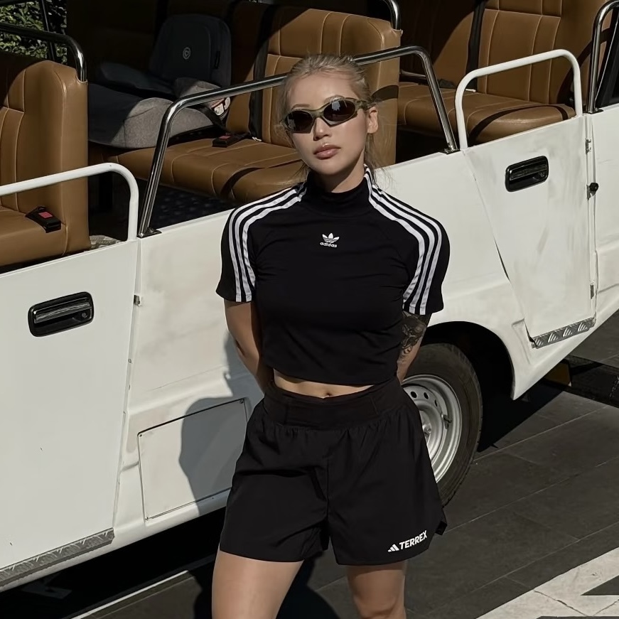 ADIDAS ORIGINALS TIGHT SS TOP 高領 短版 短袖 緊身 三葉草 女款 兩色 黑IV9323/藍IV9321