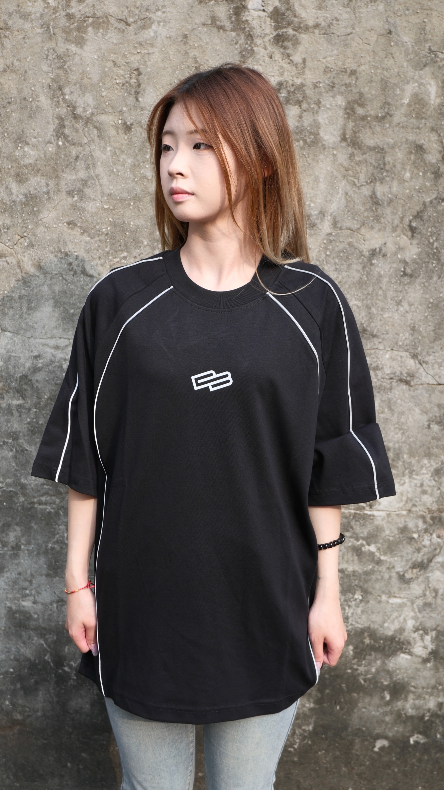 fast 電繡 logo 弧線 滾邊 寬版 短Tee 1130