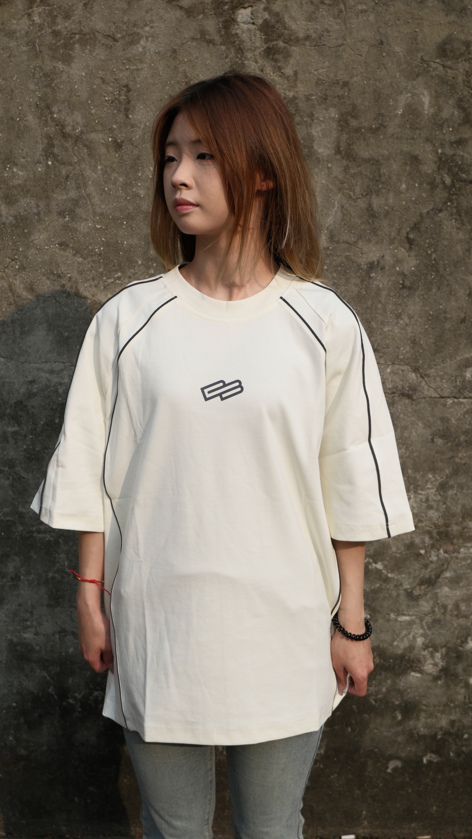 fast 電繡 logo 弧線 滾邊 寬版 短Tee 1130