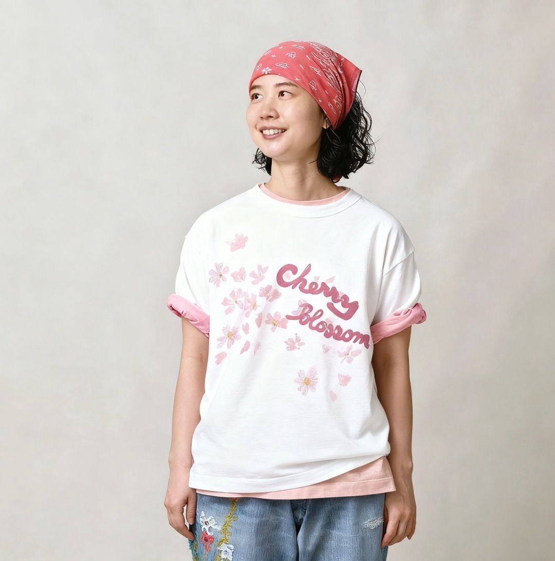 45r刺繡櫻花Tee