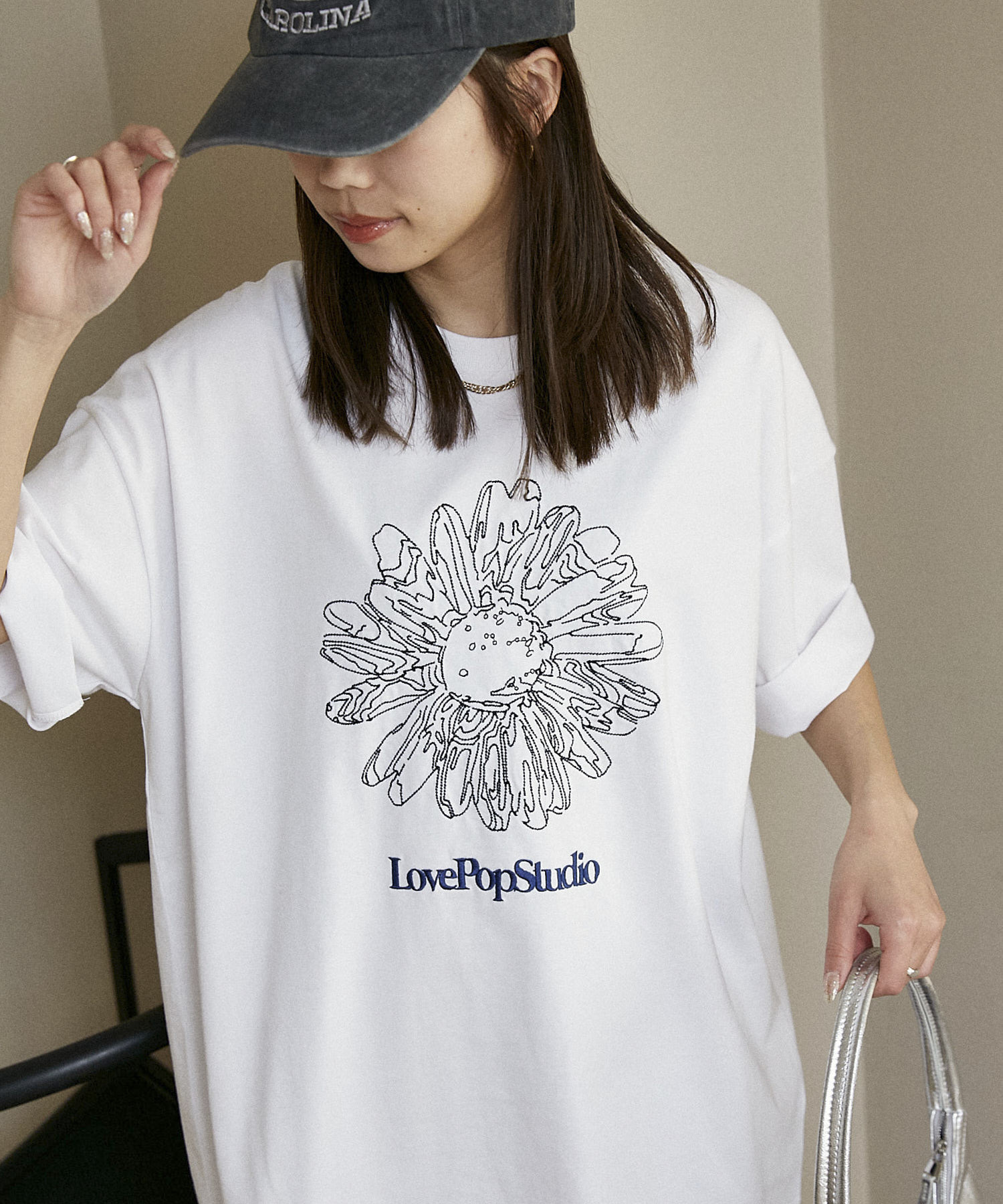 PUBLUX / LOVE POP STUDIO Flower Embroidery T-Shirt