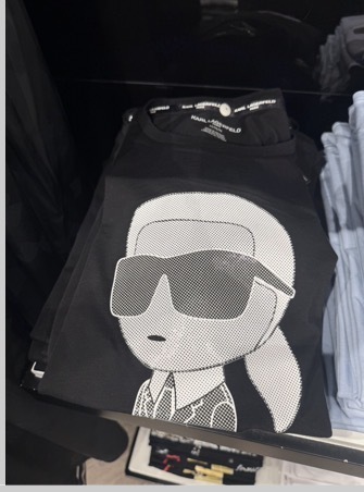 Karl Lagerfeld 點點墨鏡卡爾 女款 短袖上衣 短T