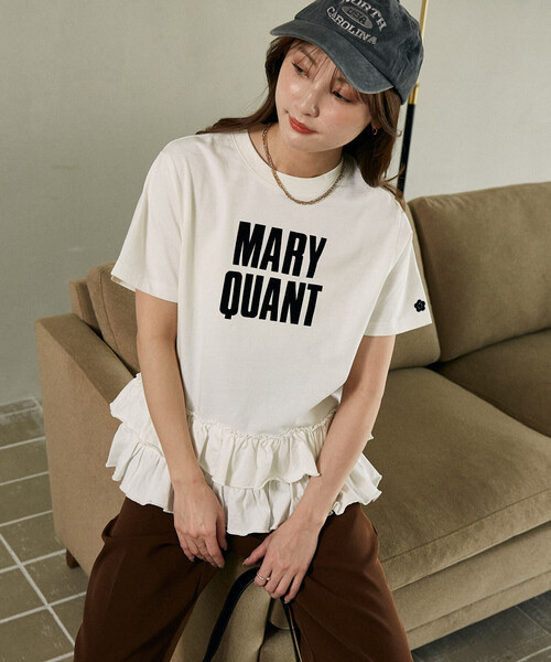 MARY QUANT × PUBLUX / Tiered Hem Logo T-Shirt