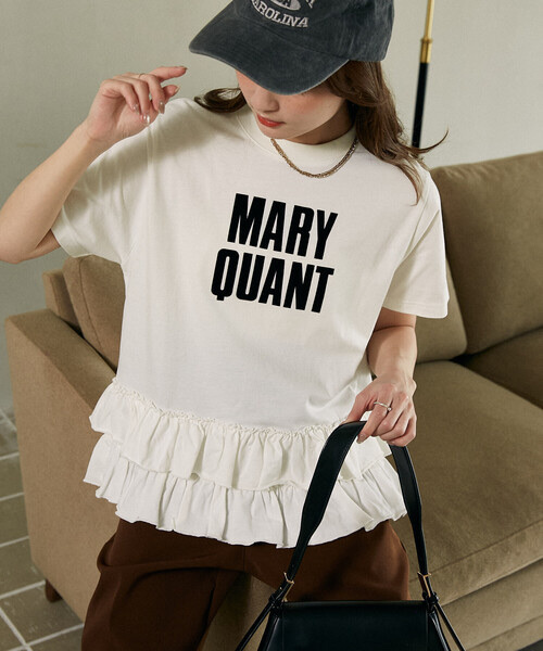 MARY QUANT × PUBLUX / Tiered Hem Logo T-Shirt