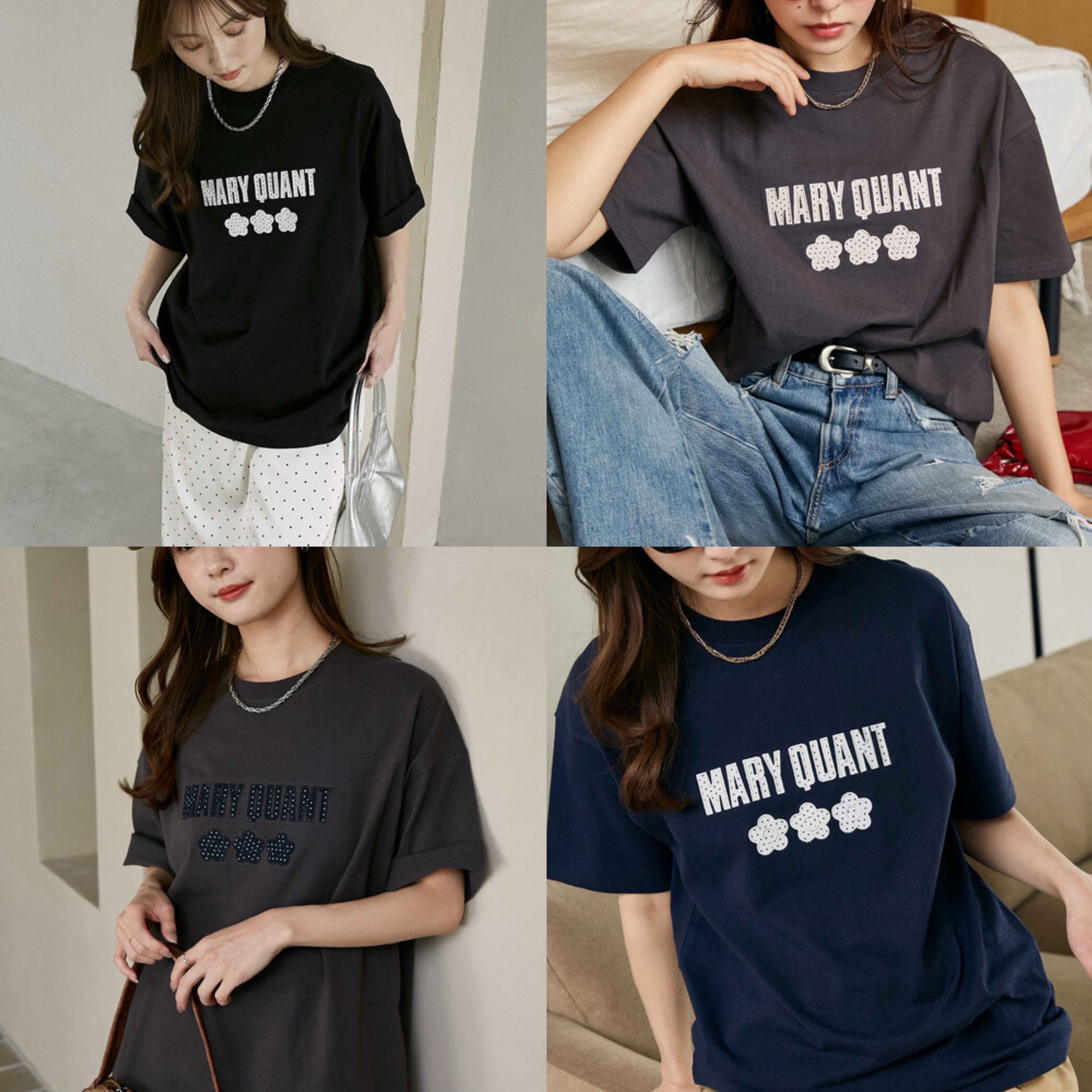 MARY QUANT × PUBLUX / Dot Embroidered Logo T-Shirt