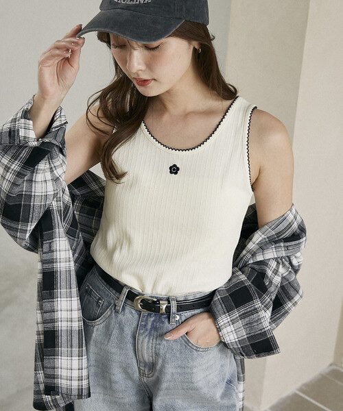 MARY QUANT × PUBLUX / Picot Lace Tank Top