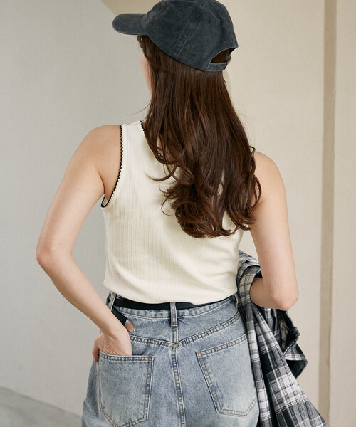 MARY QUANT × PUBLUX / Picot Lace Tank Top