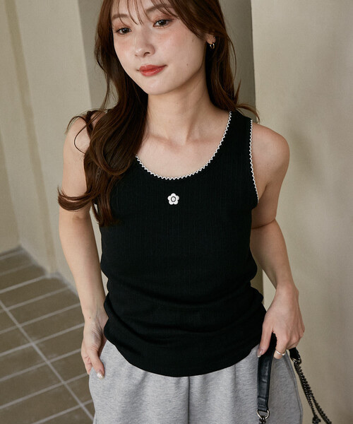 MARY QUANT × PUBLUX / Picot Lace Tank Top
