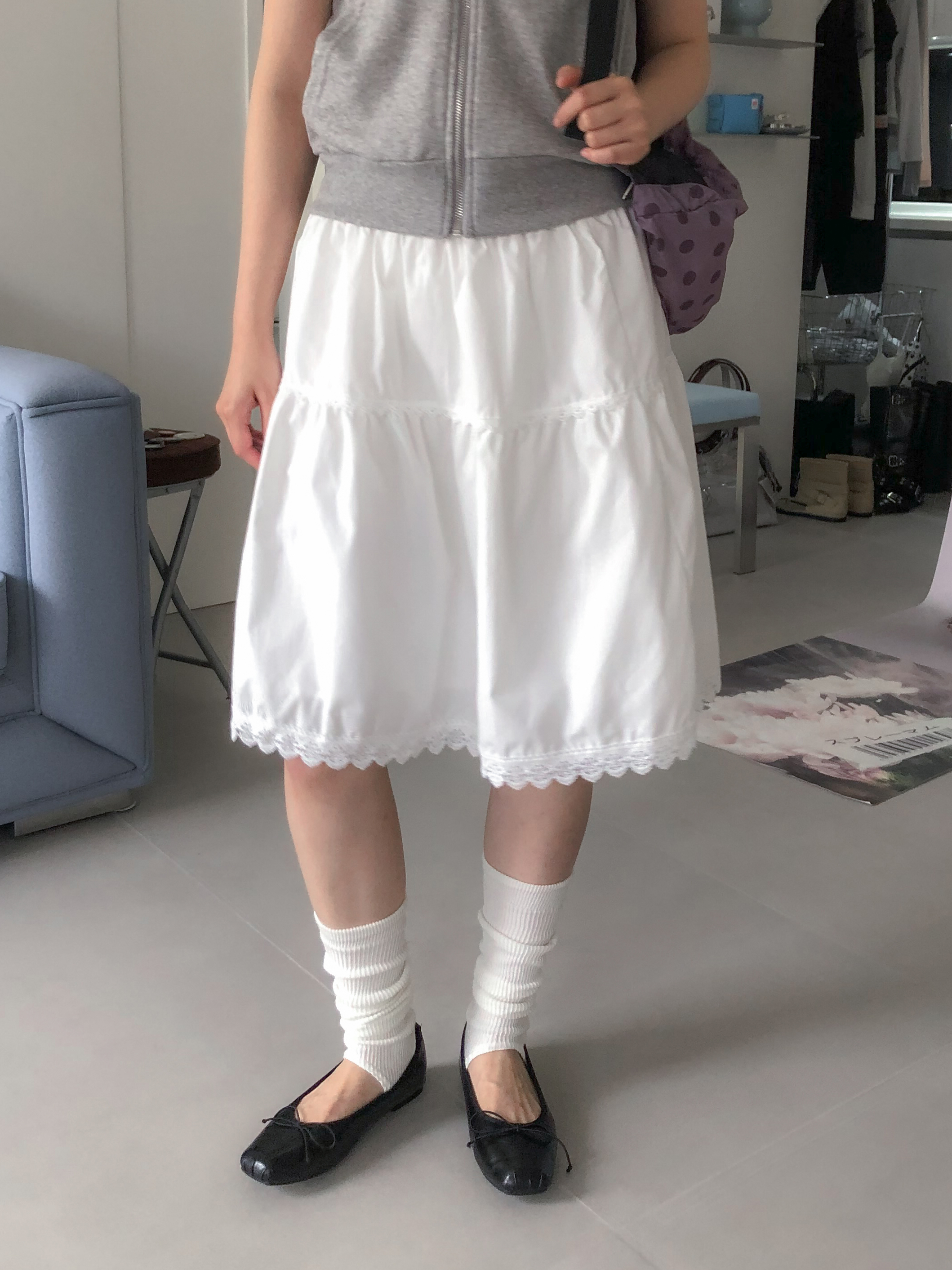 蕾絲花邊五分蛋糕裙