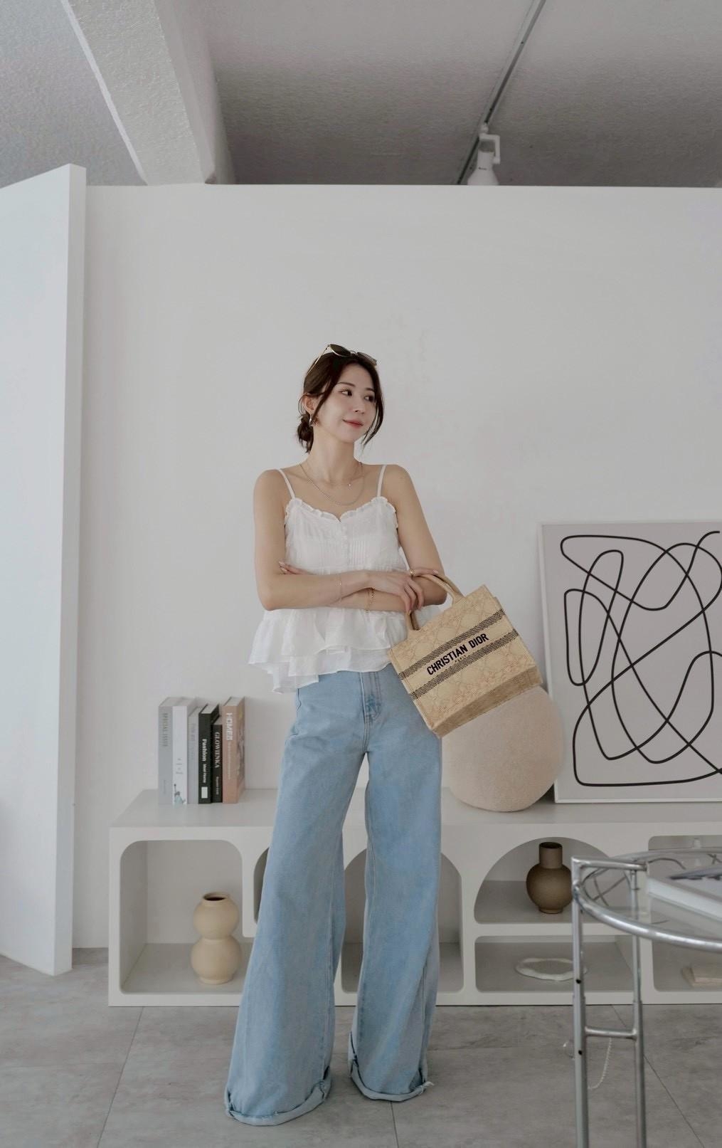 超美必收雙層荷葉細肩帶背心 HB21