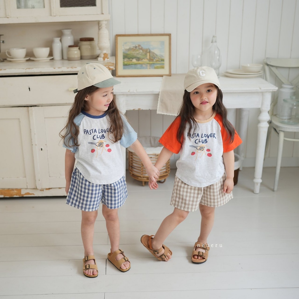 正韓夏neneru 兩色pasta拼袖上衣