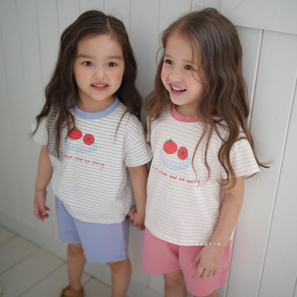 正韓夏neneru 三色條紋番茄套裝