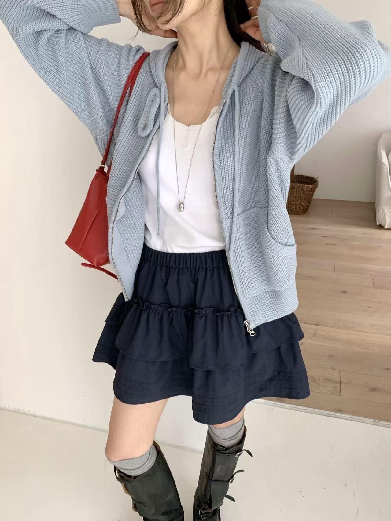 【直播】韓國 LUXE K04058004 拉鍊冷衫 （韓國製造）