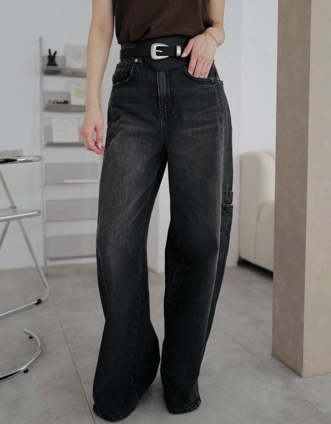 必買工裝寬褲 #墨色 HB18