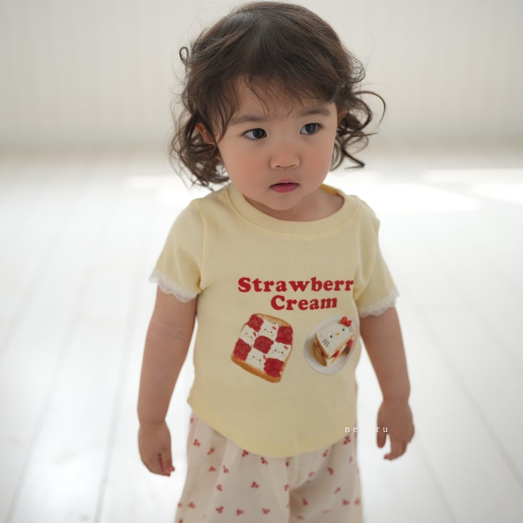 正韓夏neneru 兩色草莓土司上衣